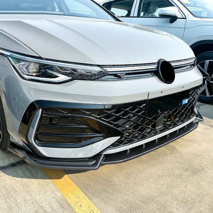 Car Craft Compatible With Volkswagen Vw Golf Mk8.5 Gti 2024+ Gti Rline Front Bumper Lip Splitter Skirts Zst-1189 Cf Carbon Fiber Look - CAR CRAFT INDIA