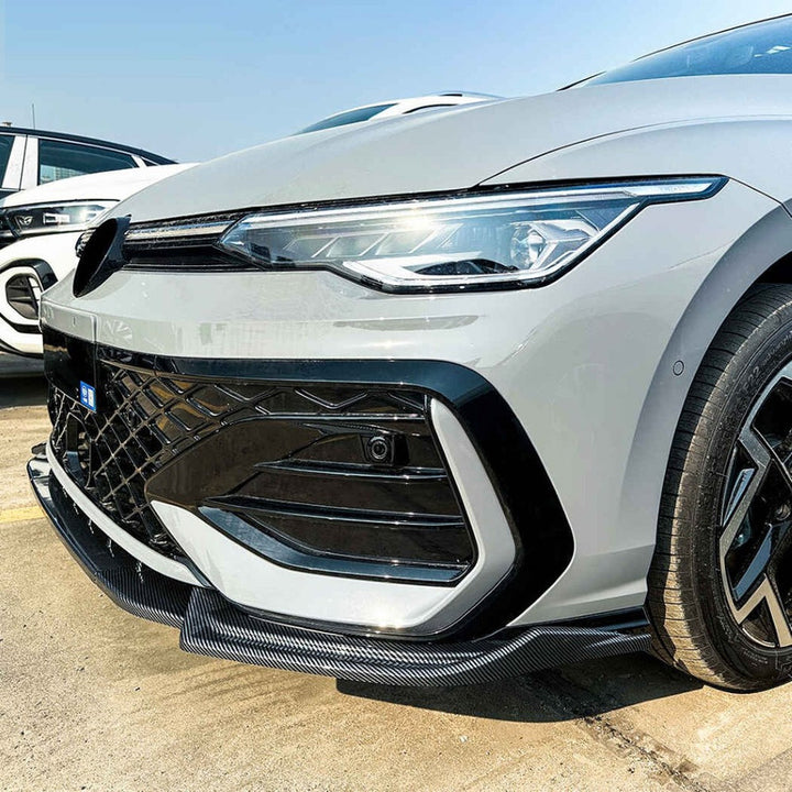 Car Craft Compatible With Volkswagen Vw Golf Mk8.5 Gti 2024+ Gti Rline Front Bumper Lip Splitter Skirts Zst-1189 Gb Glossy Black - CAR CRAFT INDIA