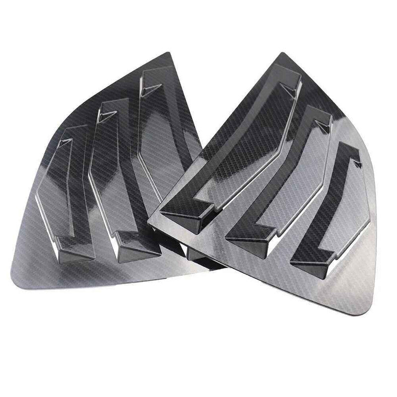 Car Craft Compatible With Honda Fit Gk5 Jazz Hatchback 2014‑2018 Car Rear Window Shutter Cover Louver Side Vent Trim Triangle Carbon Fiber Look
