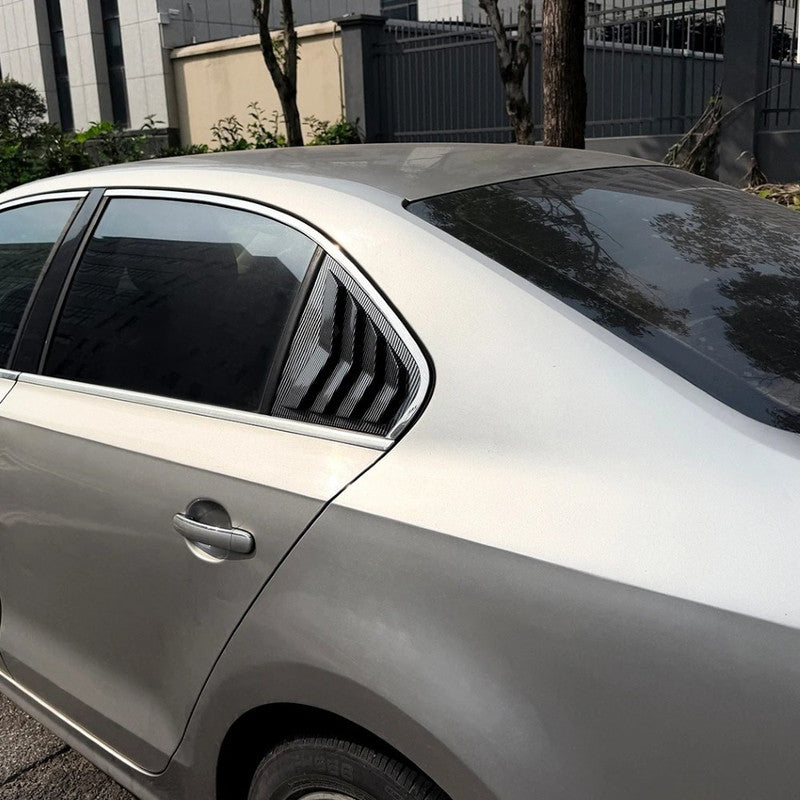 Car Craft Compatible With Vw Volkswagen Jetta Mk6 2011-2018 Car Rear Window Shutter Cover Louver Side Vent Trim Triangle Carbon Fiber Look