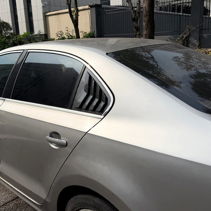 Car Craft Compatible With Vw Volkswagen Jetta Mk6 2011-2018 Car Rear Window Shutter Cover Louver Side Vent Trim Triangle Glossy Black