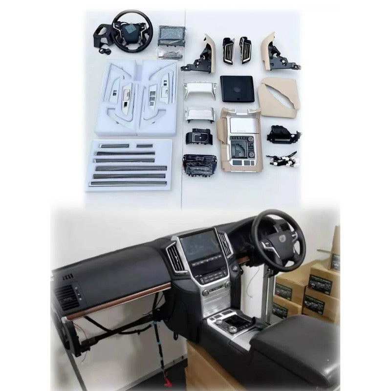 Car Craft Compatible With Toyota Land Cruiser Lc200 2008-2015 Upgrade Facelift Convert To Lc200 2016 Interior Bodykit Kit Steering Dashboard Steering Console Center Armrest Box Rhd Beige F136