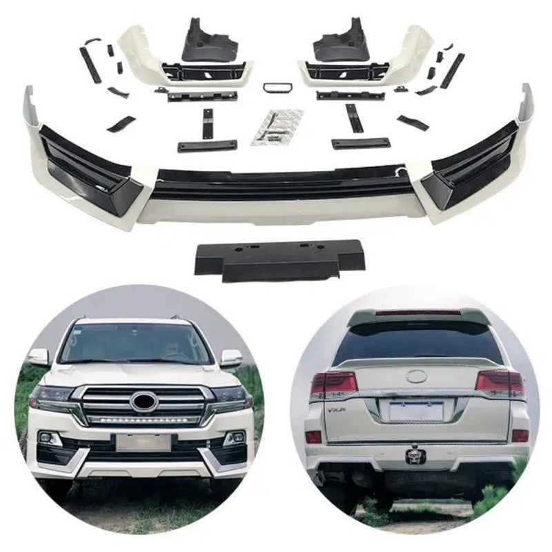 Car Craft Compatible With Toyota Land Cruiser Lc200 2016-2020 Upgrade Facelift Convert To Trd Bodykit Front Rear Bumper Lip Side Trim Skirt Splitter Trim F109
