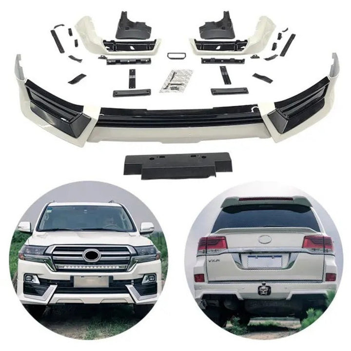 Car Craft Compatible With Toyota Land Cruiser Lc200 2016-2020 Upgrade Facelift Convert To Trd Bodykit Front Rear Bumper Lip Side Trim Skirt Splitter Trim F109