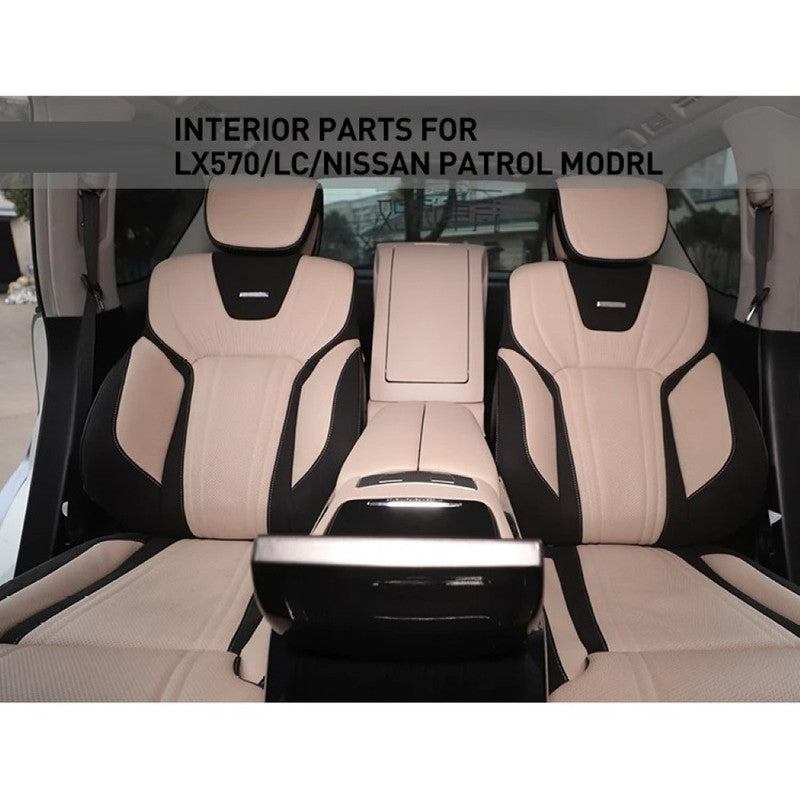 Car Craft Compatible With Toyota Land Cruiser Lc200 Lexux Lx500 Lx470 2008-2020 Upgrade Facelift Convert Rear Recliner With Armrest Seat Standard Four Seat Leather Electric Adjustable Waterproof Car Seats Luxury Vehicle Interior Upgrade F-105a