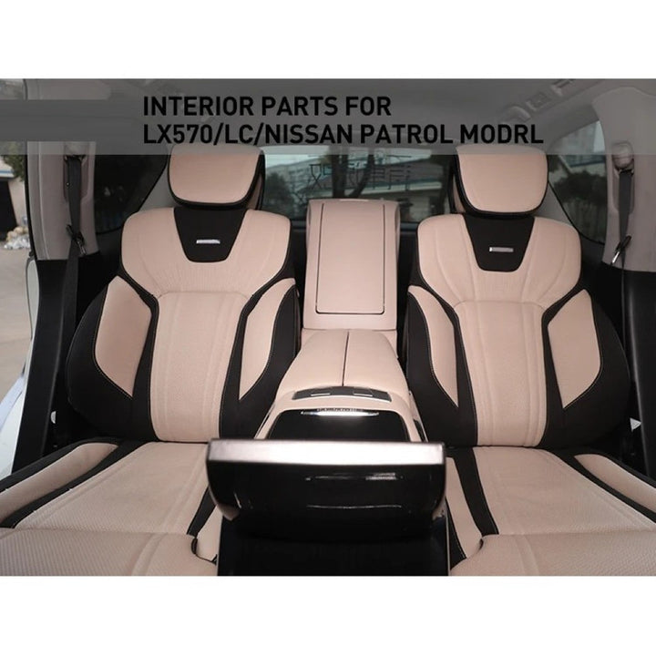 Car Craft Compatible With Toyota Land Cruiser Lc200 Lexux Lx500 Lx470 2008-2020 Upgrade Facelift Convert Rear Recliner With Armrest Seat Standard Four Seat Leather Electric Adjustable Waterproof Car Seats Luxury Vehicle Interior Upgrade F-105a