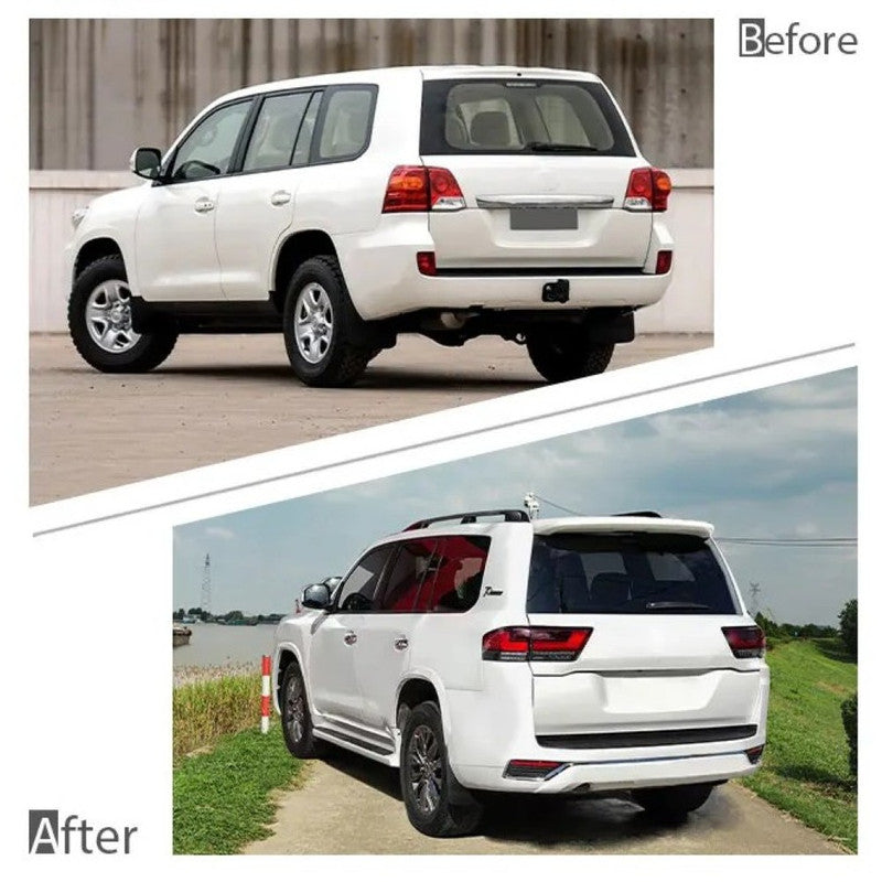 Car Craft Compatible With Toyota Land Cruiser Lc200 2008-2020 Upgrade Facelift Convert To Lc300 2022 Bodytkit Front Rear Bumper Hood Fender Trunk Headlight Taillight Mirror Side Step Trim Grill Skirt Splitter Cut Version 1:1 F156-cut