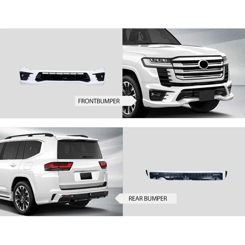 Car Craft Compatible With Toyota Land Cruiser Lc300 Lc 300 2021+ Upgrade Facelift Convert To Lc300 Middle East Kuwait Style Bodytkit Front Rear Bumper Skirt Splitter Lip F153