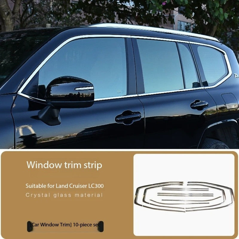 Car Craft Compatible With Toyota Land Cruiser Lc300 Lc 300 2022-2026 Outer Outside Window Door Piller Silver Chorme Decorations Strip Trim 22lc014f - CAR CRAFT INDIA