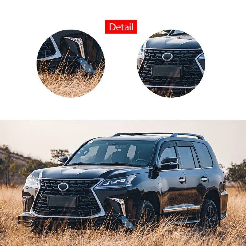 Car Craft Compatible With Toyota Lexus Lx570 2016-2021 Upgrade Facelift Convert To Lx570 2021 Style Bodytkit Front Rear Lip Skirt Splitter Grill F128
