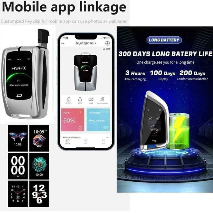 Car Craft Compatible With Audi Bmw Mercedes Jaguar Range Rover Porsche Volkswagen Skoda Volvo Jeep Maruti Toyota Bentley Ferrari Lamborghini Mini Cooper Lcd Led Smart Keyless Key Sk11 Black CC-11280
