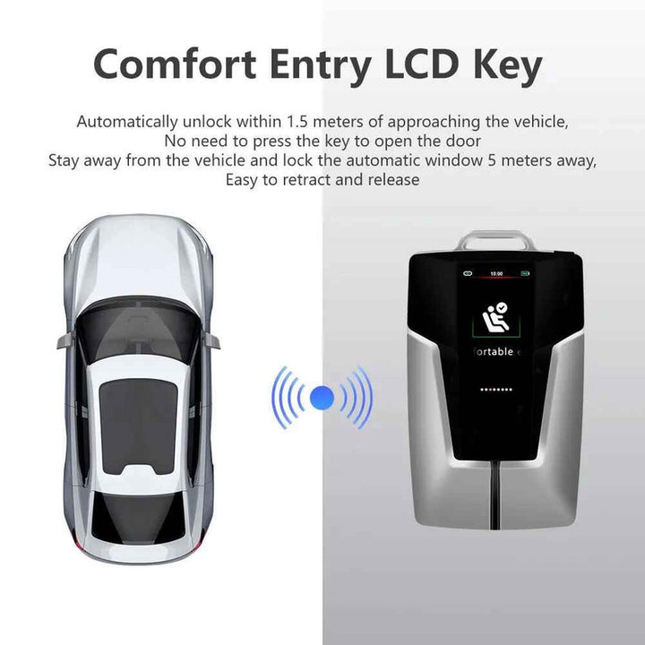 Car Craft Compatible With Audi Bmw Mercedes Jaguar Range Rover Porsche Volkswagen Skoda Volvo Nissan Jeep Maruti Toyota Hyndai Bentley Ferrari Lamborghini Mini Cooper Lcd Led Smart Keyless Key Sk12 Black