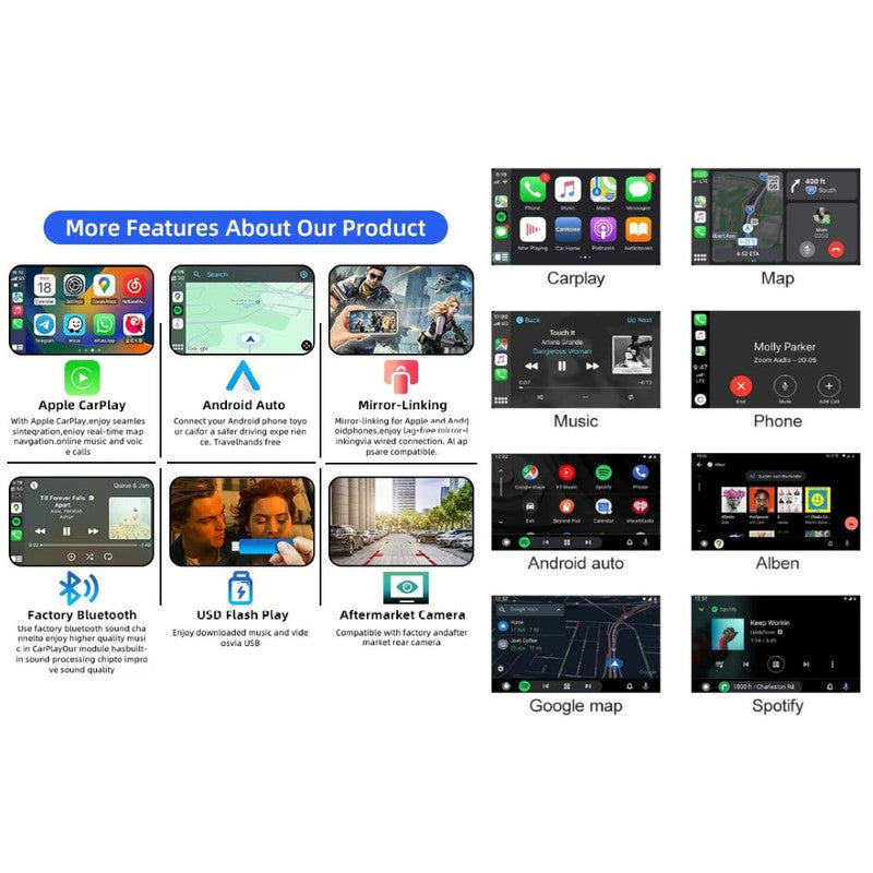 Car Craft Compatible With Bmw 1 2 3 4 5 6 7 Series X1 X3 X5 X6 M3 M5 Z4 Mini Cooper Upgrade To Wireless Apple Carplay Android Auto Adapter Carplay Box With Screeen Mirror Link Google Maps For Cic CC-9584