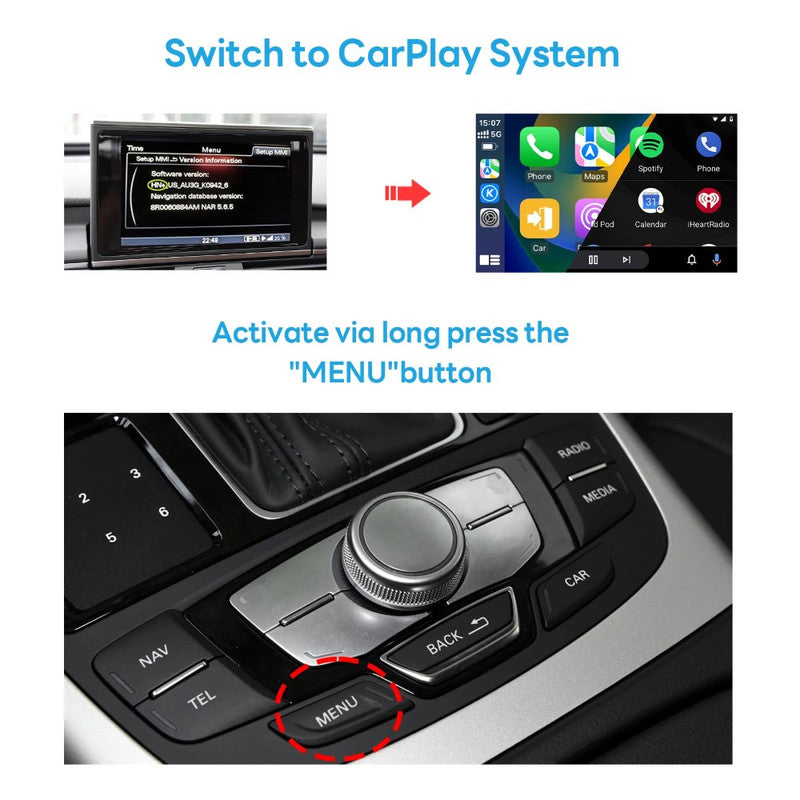 Car Craft Compatible With Audi A6 2016-2018 A7 2016-2018 Upgrade To Wireless Apple Carplay Android Auto Adapter Carplay Box With Screeen Mirror Link Google Maps Mmi 3g+ - CAR CRAFT INDIA