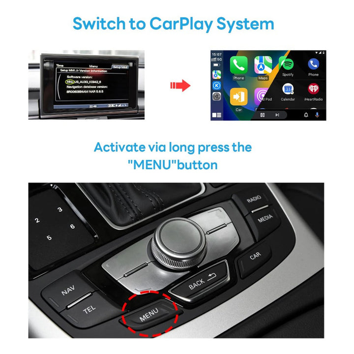 Car Craft Compatible With Audi A6 2016-2018 A7 2016-2018 Upgrade To Wireless Apple Carplay Android Auto Adapter Carplay Box With Screeen Mirror Link Google Maps Mmi 3g+ - CAR CRAFT INDIA