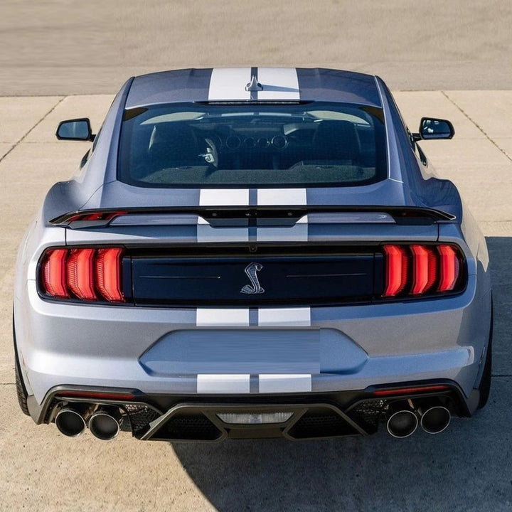 Car Craft Compatible With Ford Mustang 2015-2017 Upgrade Facelift Convert To Gt500 Bodykit Rear Bumper Exhaust Pipe Tip Glossy Black Gc Must-022