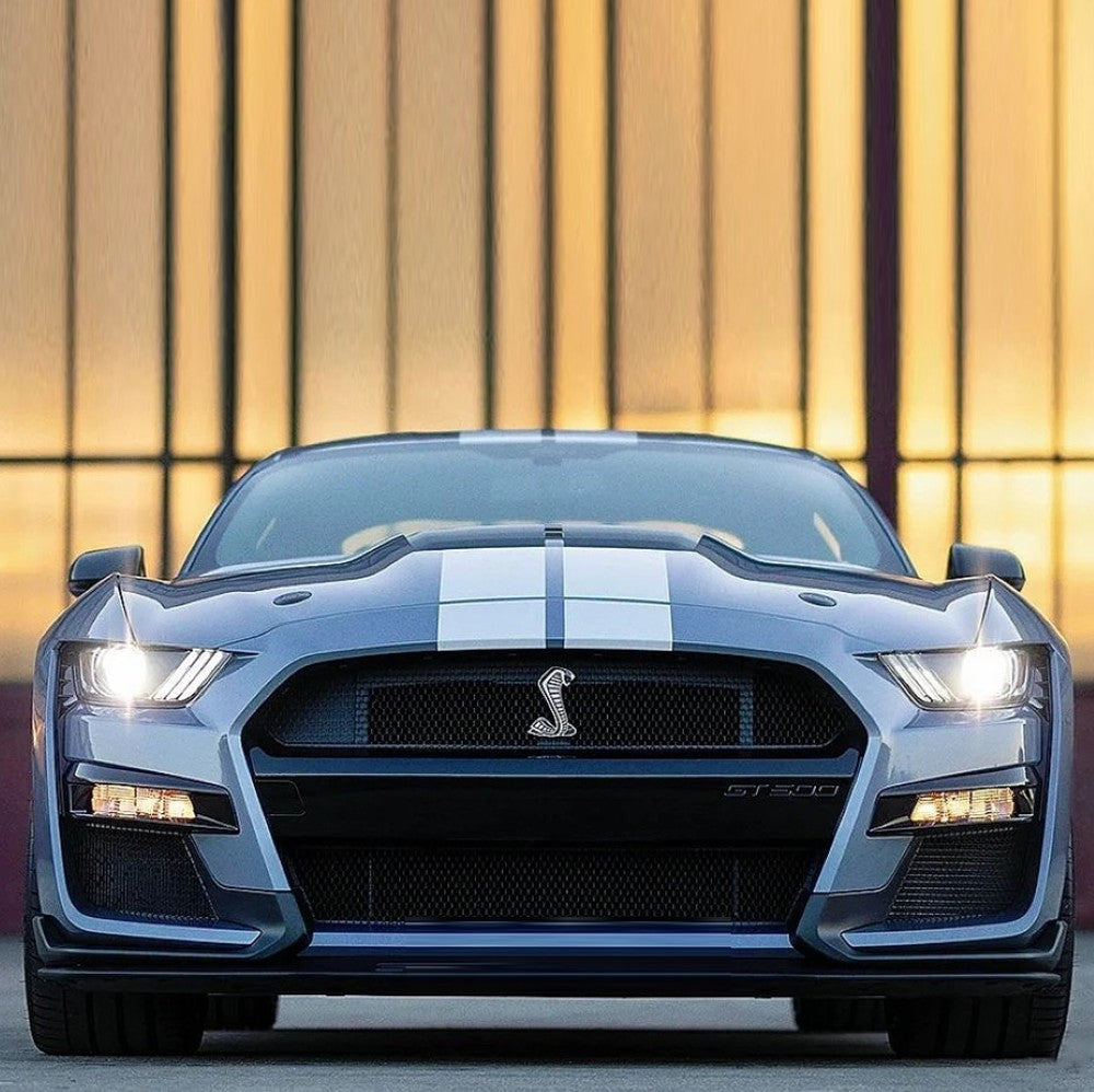 Car Craft Compatible With Ford Mustang 2015-2017 Upgrade Facelift Convert To Gt500 Bodykit Front Bumper Skirt Front Lip Gc Must-018