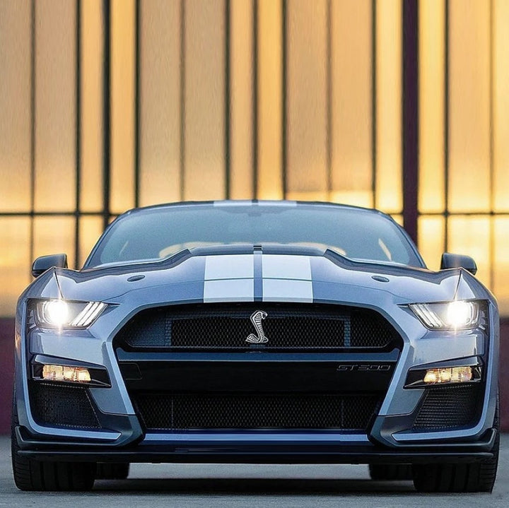 Car Craft Compatible With Ford Mustang 2015-2017 Upgrade Facelift Convert To Gt500 Bodykit Front Bumper Skirt Front Lip Gc Must-018