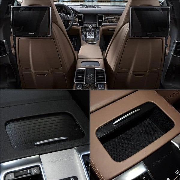 Car Craft Compatible With Porsche Panamera 970 2013-2016 Car Center Armrest Console Drink Cup Holder Roller Blind Cover Tray 9705532250021u Black - CAR CRAFT INDIA