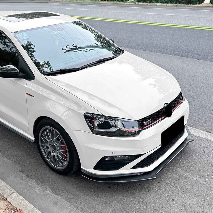 Car Craft Compatible With Vw Volkswagen Polo Jetta 2015-2024 Front Bumper Lip Splitter Skirts Zst-1110 Cf Carbon Fiber Look - CAR CRAFT INDIA