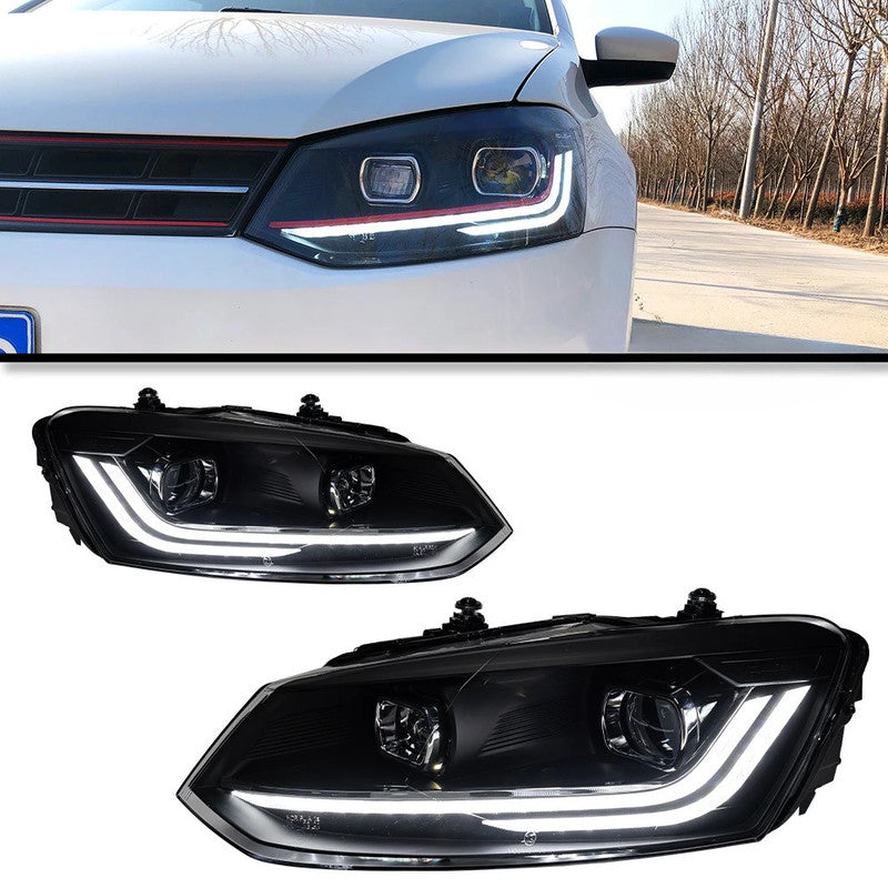 Car Craft Compatible With Volkswagen Vw Polo 2010-2024 Car Front Upgraded Head Light Lamp Xenon Headlight Retrofit Upgrade Modified Led Drl Hid Light For Helogen Car - CAR CRAFT INDIA