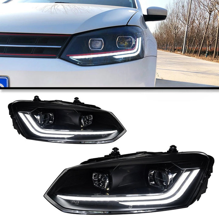 Car Craft Compatible With Volkswagen Vw Polo 2010-2024 Car Front Upgraded Head Light Lamp Xenon Headlight Retrofit Upgrade Modified Led Drl Hid Light For Helogen Car - CAR CRAFT INDIA