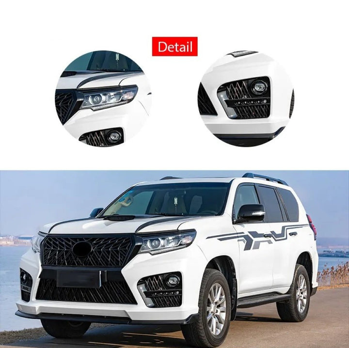 Car Craft Compatible With Toyota Land Cruiser Prado Fj150 2010-2017 Upgrade Facelift Convert To 2018 Elford Style Bodytkit Front Rear Bumper Hood Fender Trunk Headlight Taillight Side Trim Grill Lip Skirt Splitter F075