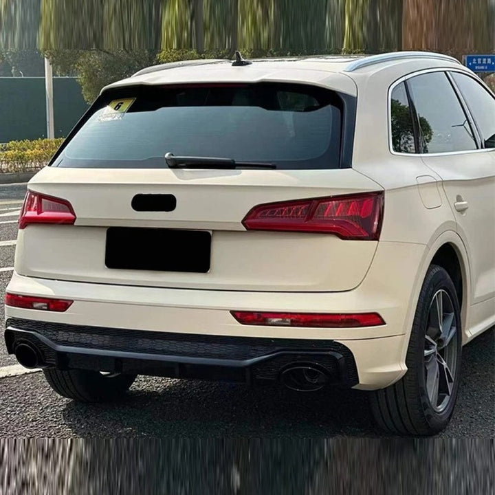 Car Craft Compatible With Audi Q5 B9 2018-2020 Upgraded Facelift Convert To Rsq5 SQ5 Sport Rear After Bumper Lip Diffuser Skirt Trim With Exhaust Pipe Tip Q5-006 Gc Q5-007 Gc
