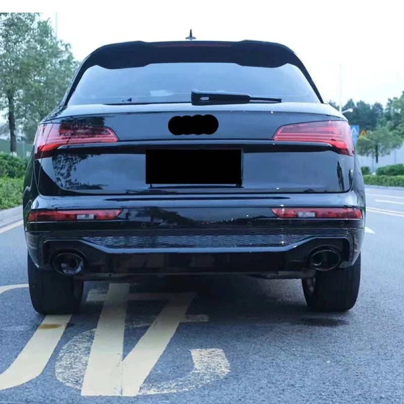 Car Craft Compatible With Audi Q5 2021-2025 Upgraded Facelift Convert To Rsq5 Sq5 Sport Rear After Bumper Lip Diffuser Skirt Trim With Exhaust Pipe Tip Q5-010 Gc