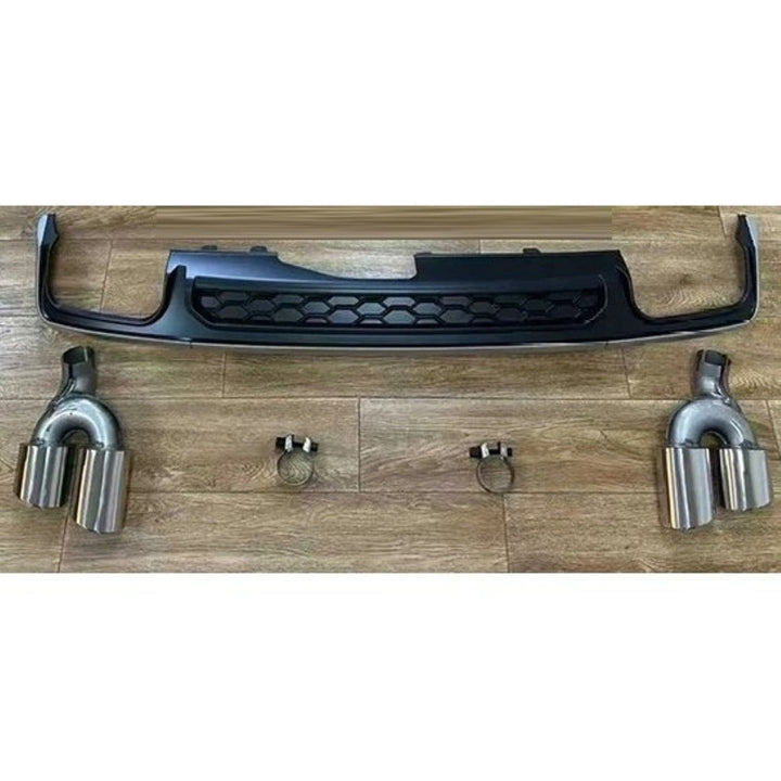 Car Craft Compatible With Audi A6 C8 2019-2025 S6 Bumper Rear After Lip Diffuser With Exhust Pipe Overseas Edition Silvery A6-096 Gc