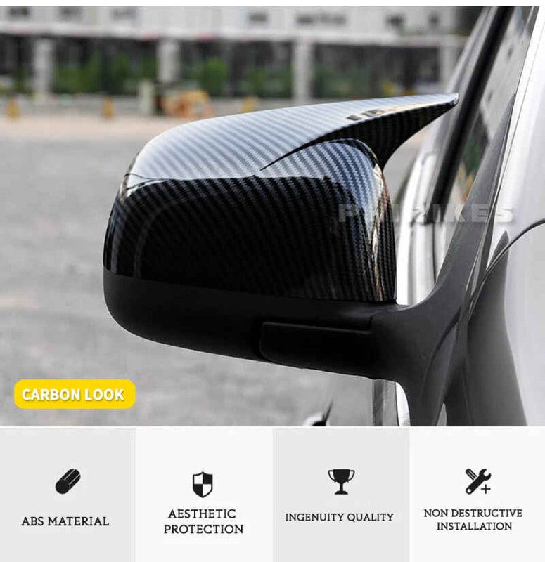 Car Craft Compatible With Nissan Sunny 2010-2016 Side Rear View Case Wing Cap Shell Housing Mirror Covers 3m Tape Pasting Style Glossy Black CC-11550