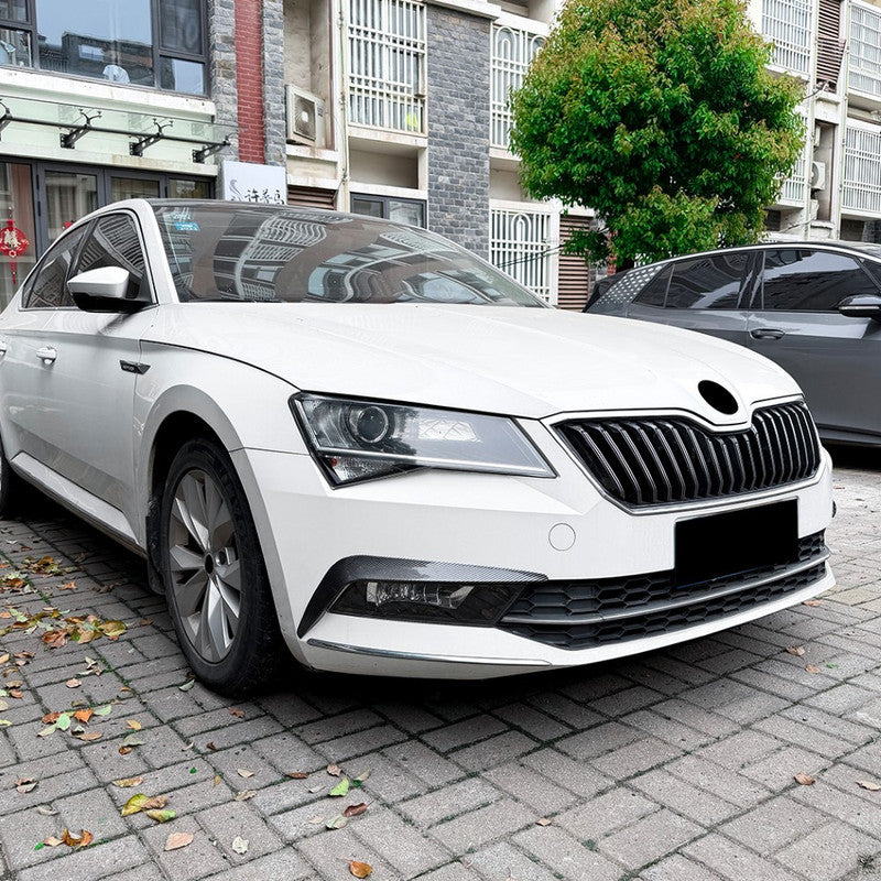 Car Craft Compatible With Skoda Superb Mk3 Pre-facelift 2015-2019 Front Bumper Side Splitter Skirt Trim Flag Lip Zst-1580 Cf Carbon Fiber Look