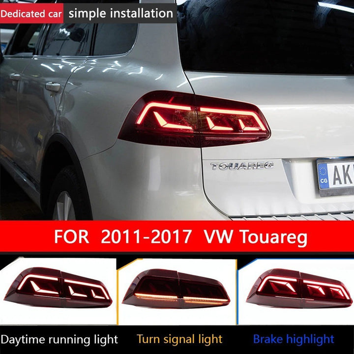 Car Craft Compatible With Vw Volkswagen Touareg 2011-2018 Led Tail Light Tail Lamp Light 2007-2016 Dynamic Signal Taillight Drl Brake Reverse Red For Helogen Car