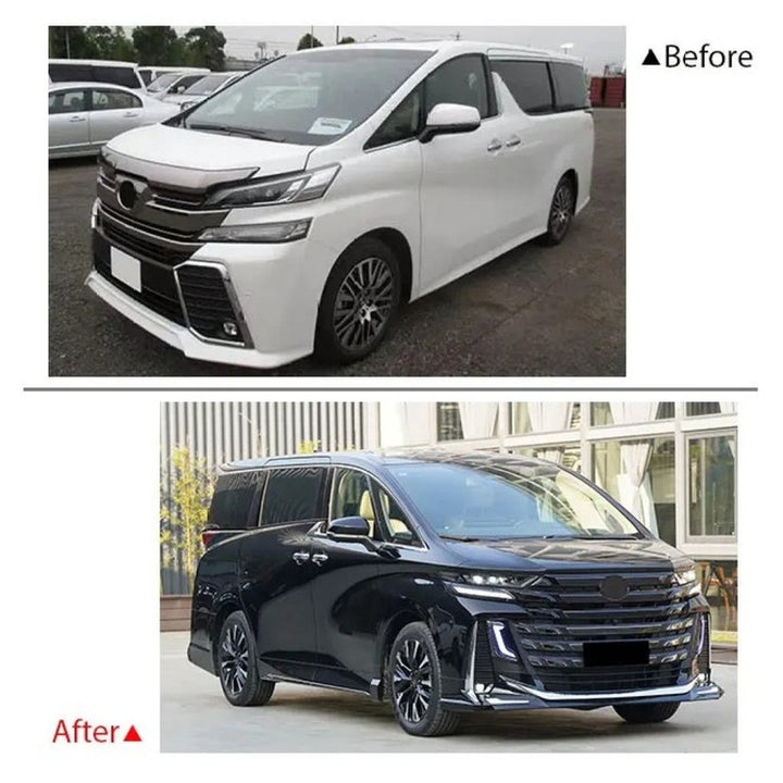 Car Craft Compatible With Toyota Alphard Vellfire 30 35 2015-2022 Upgrade Facelift Convert To 2023 40 Model Bodykit Front Rear Bumper Headlight Taillight Lamp Side Skirt Hood Fender Splitter Trim F187