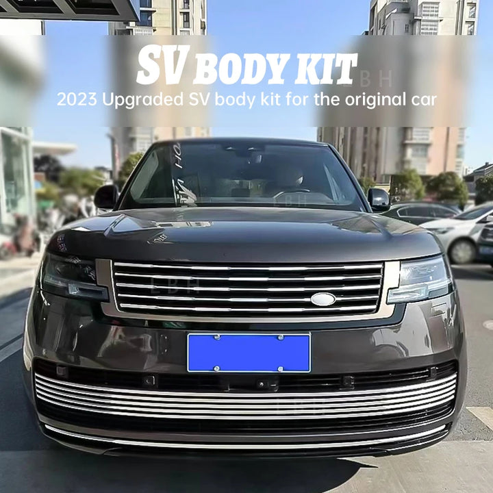 Car Craft Compatible With Land Range Rover Rr Vogue L460 2023-2025 Upgrade Facelift Conver To 2023 Sva Bodykit Front Bumper Mesh Side Vent Splitter Skirts Grill Silver - CAR CRAFT INDIA