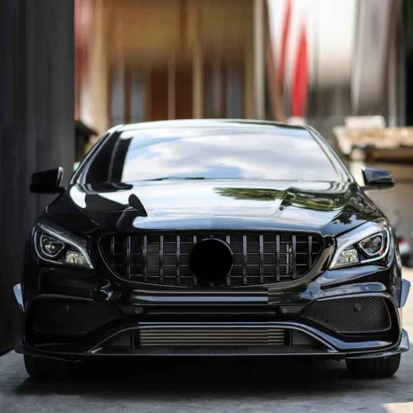 Car Craft Compatible With Mercedes Benz Cla Class W117 C117 X117 2013-2019 Upgrade Front Bumper Cla45 Amg Show Grill Gtr Black Gc W117-004 CC-1750