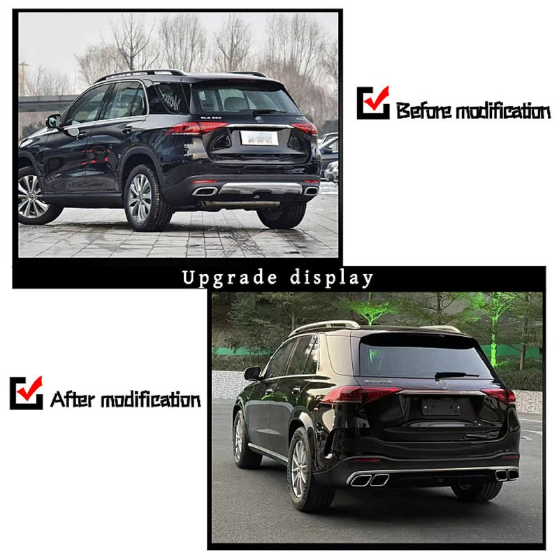 Car Craft Compatible With Mercedes Benz Gle W167 2019-2024 Upgrade Convert To Gle63 Amg Bodykit Rear After Bumper Diffuser Exhaust Pipe Tip Black Round Gc W167-016 Bl