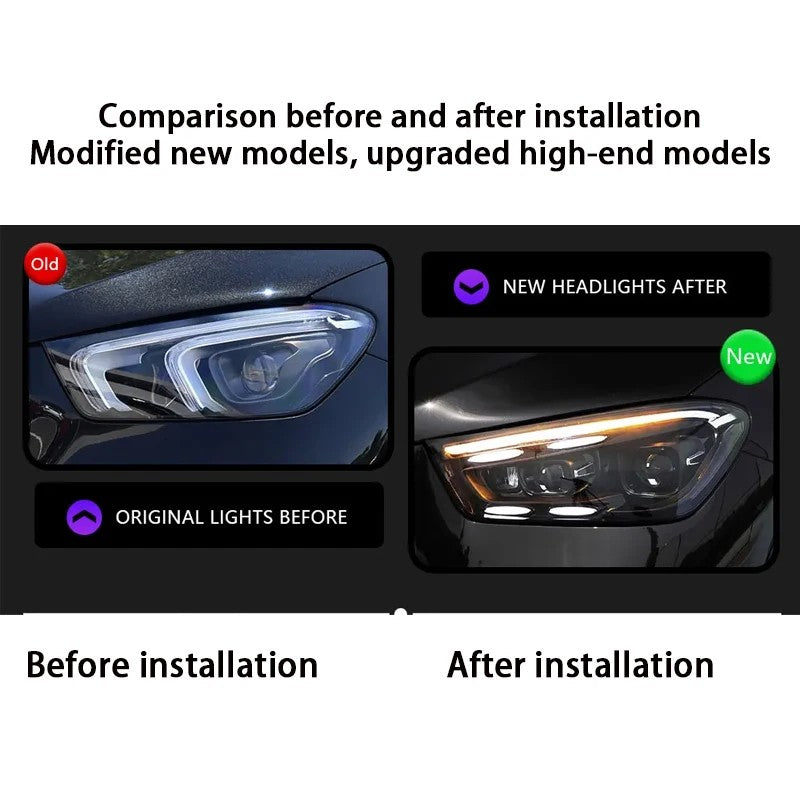 Car Craft Compatible With Mercedes Benz Gle Class W167 X167 C167 2019-2024 Car Front Upgraded Head Light Lamp Xenon Headlight Retrofit Upgrade Modified Led Drl Hid Light 2025 Style Shy - CAR CRAFT INDIA
