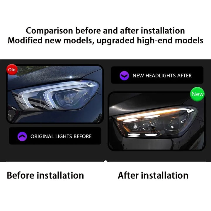 Car Craft Compatible With Mercedes Benz Gle Class W167 X167 C167 2019-2024 Car Front Upgraded Head Light Lamp Xenon Headlight Retrofit Upgrade Modified Led Drl Hid Light 2025 Style Shy - CAR CRAFT INDIA