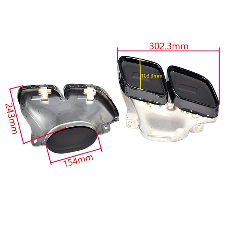 Car Craft Compatible With Mercedes Benz Gls Gle W167 X167 2019-2025 Amg Exhaust Tip Pipe Dual Black Gc W167-010 - CAR CRAFT INDIA