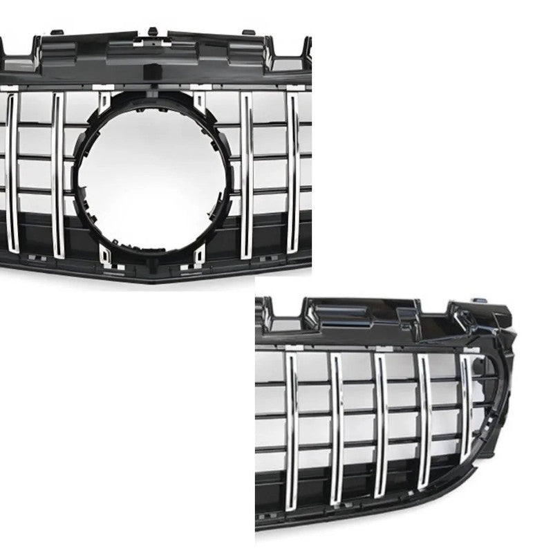 Car Craft Compatible With Mercedes Benz Slc W172 2016-2016 Front Bumper Show Grill Amg Gt Gtr Silver Chrome