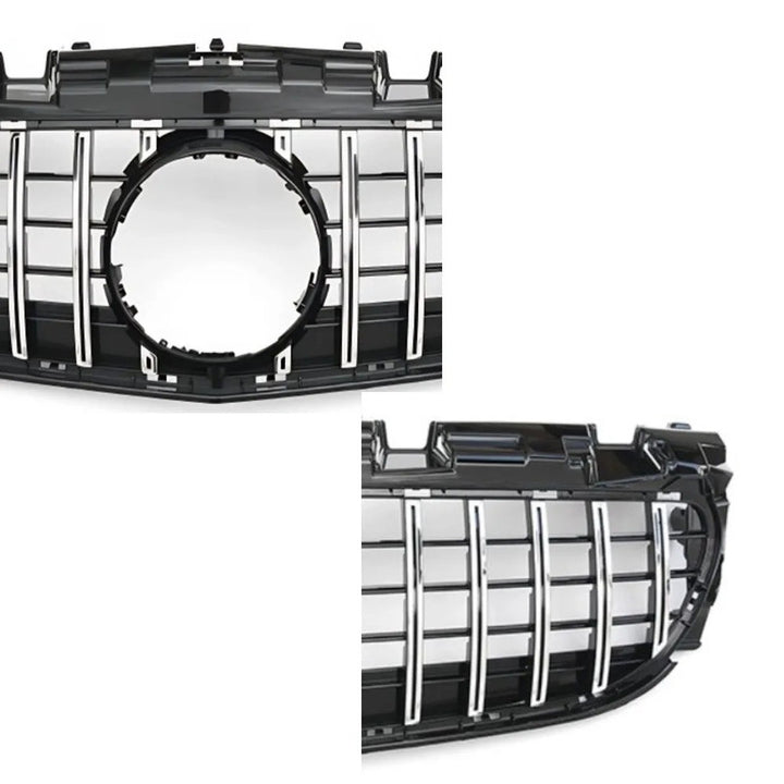 Car Craft Compatible With Mercedes Benz Slc W172 2016-2016 Front Bumper Show Grill Amg Gt Gtr Silver Chrome