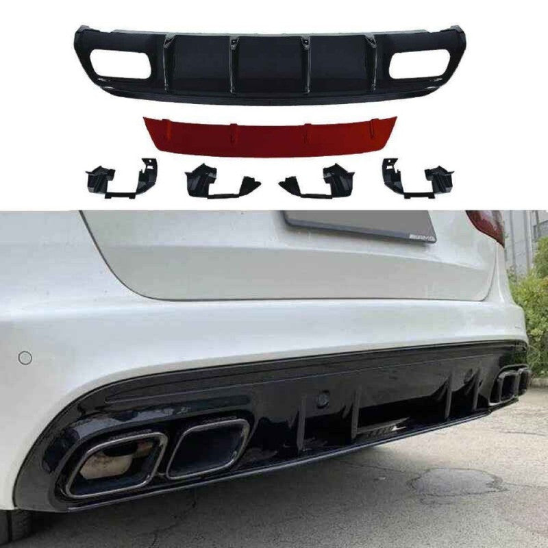 Car Craft Compatible With Mercedes Benz A Class W176 2012-2016 Rear Bumper Upgrade Convert To Amg Amg45 After Rear Lip Diffuser Red W176-010