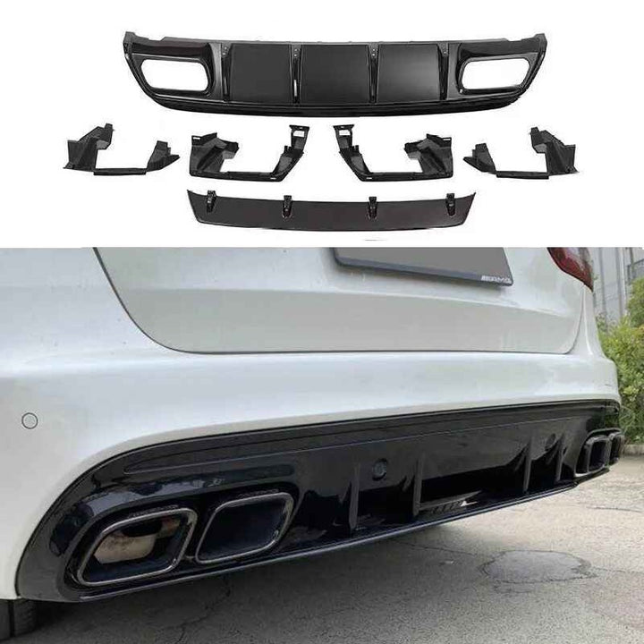 Car Craft Compatible With Mercedes Benz A Class W176 2012-2016 Rear Bumper Upgrade Convert To Amg Amg45 After Rear Lip Diffuser W176-009