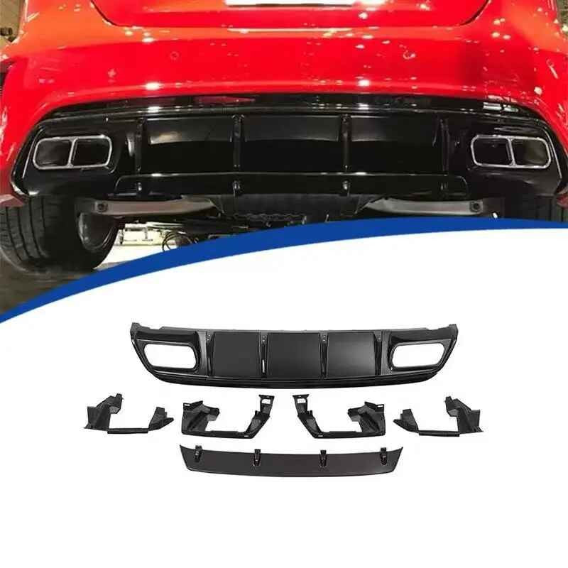 Car Craft Compatible With Mercedes Benz A Class W176 2012-2016 Upgrade Convert To Amg Amg45 Front Rear Bumper Diffuser Lip Exhaust Tip Pipe Side Skirt Runing Board Bodykit Set GC W176-016