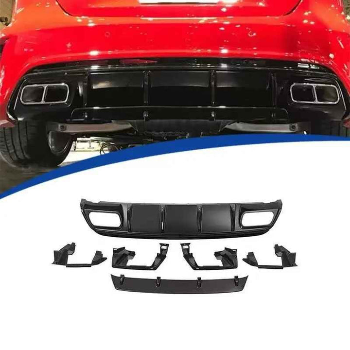 Car Craft Compatible With Mercedes Benz A Class W176 2012-2016 Upgrade Convert To Amg Amg45 Front Rear Bumper Diffuser Lip Exhaust Tip Pipe Side Skirt Runing Board Bodykit Set GC W176-016
