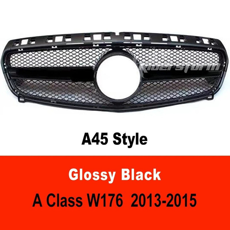Car Craft Compatible With Mercedes Benz A Class W176 2012-2016 Front Bumper Amg Show Grill Amg Black GC