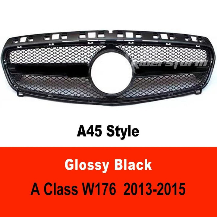 Car Craft Compatible With Mercedes Benz A Class W176 2012-2016 Front Bumper Amg Show Grill Amg Black GC