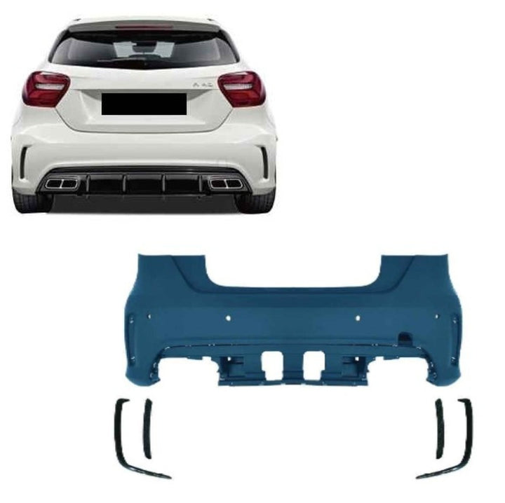Car Craft Compatible With Mercedes Benz A Class W176 2012-2016 Rear Bumper Upgrade Convert To Amg Amg45 Bumper Bodykit GC W176-007