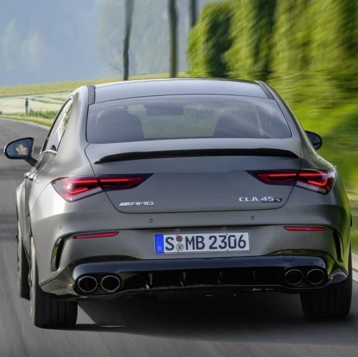 Car Craft Compatible With Mercedes Benz A Class W177 2018-2024 Rear Bumper Upgrade Convert To Amg Amg45 Exhaust Tip Pipe Dual Silver Chrome W177-013